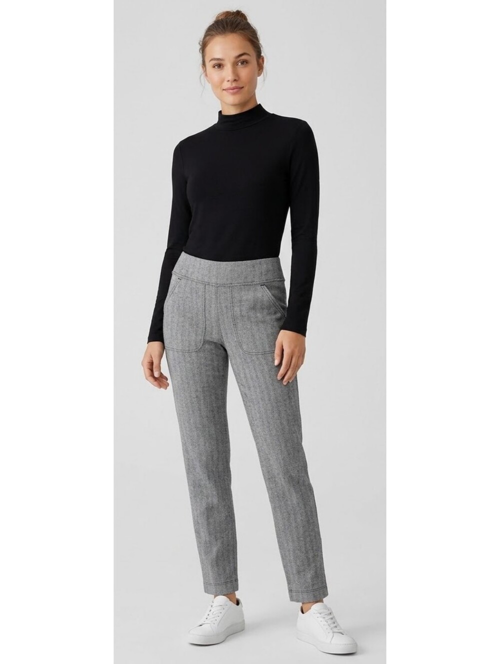 Duluth Trading Co. Woman's NoGa Naturale Cotton Knit Herringbone Slim Leg Pants